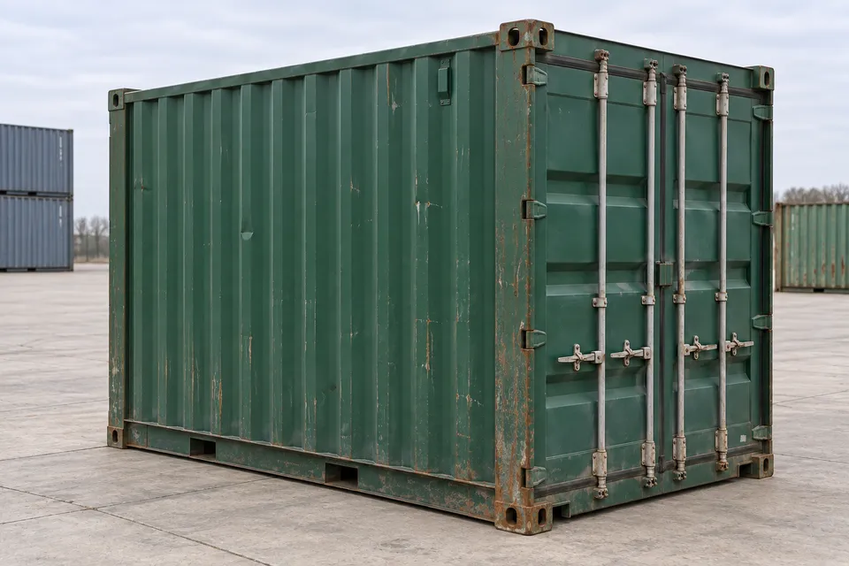 Container 10 piedi Standard · Usato · buone condizioni · Verde. Immagine per questa configurazione. Il fornitore confermerà l’unità, le condizioni reali e le dotazioni.