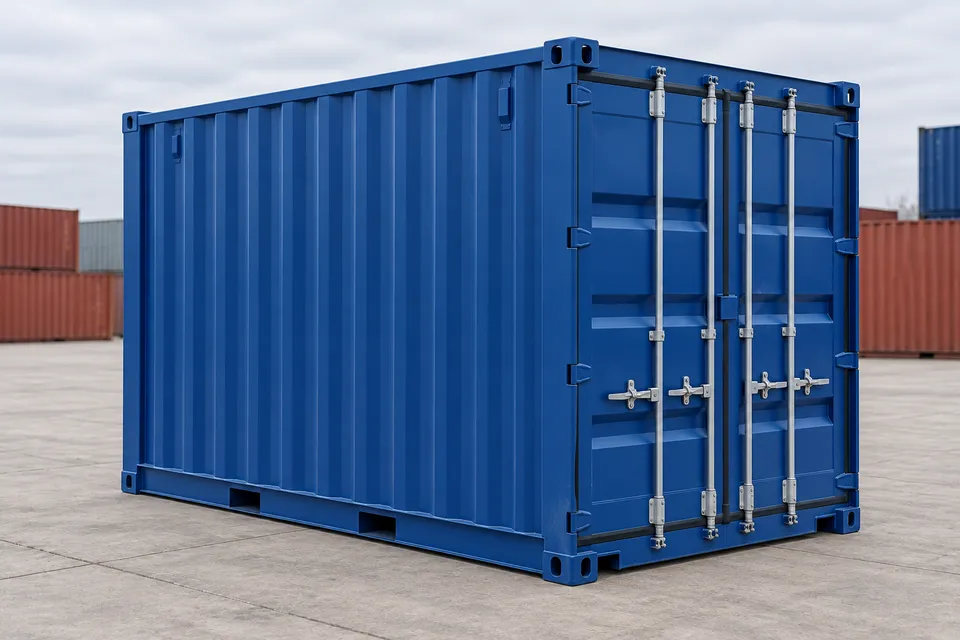 Container 10 ft Standard · New · one trip · Blue. Image of this configuration. The supplier will confirm the actual unit, its condition and equipment.