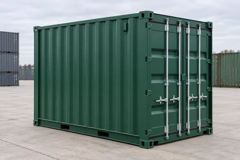 Container 10 pieds Standard · Neuf · premier voyage · Vert. Visuel pour cette configuration. Le fournisseur confirmera l’exemplaire, son état réel et ses équipements.