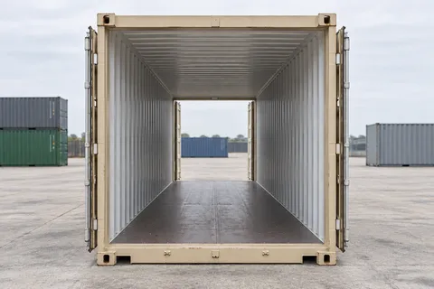 Container 20 pieds Double porte · Occasion · très bon état · Beige. Visuel pour cette configuration. Le fournisseur confirmera l’exemplaire, son état réel et ses équipements.