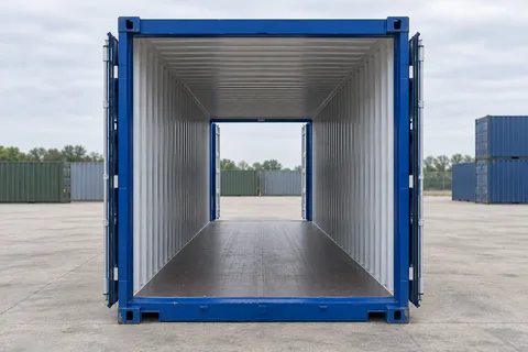 Container 20 voet Dubbele deur · Gebruikt · zeer goede staat · Blauw. Afbeelding van deze configuratie. De leverancier bevestigt het exemplaar, de werkelijke staat en de uitrusting.