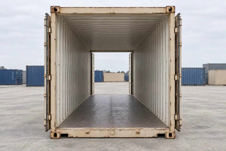 Container 20 voet Dubbele deur · Gebruikt · goede staat · Beige. Afbeelding van deze configuratie. De leverancier bevestigt het exemplaar, de werkelijke staat en de uitrusting.