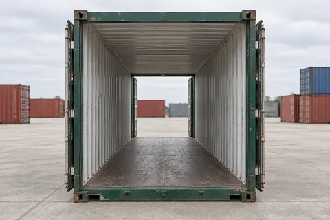 Container 20 pieds Double porte · Occasion · bon état · Vert. Visuel pour cette configuration. Le fournisseur confirmera l’exemplaire, son état réel et ses équipements.