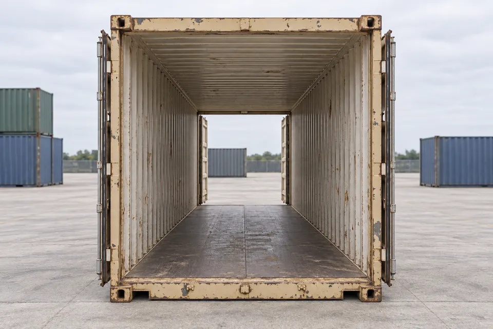 Contenedor 20 pies Doble puerta · Usado · último viaje · Beige. Imagen para esta configuración. El proveedor confirmará la unidad, su estado real y su equipamiento.