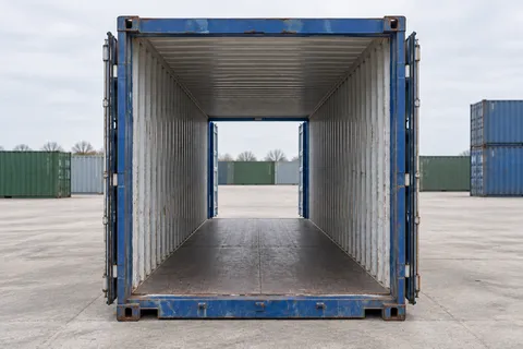 Container 20 pieds Double porte · Occasion · dernier voyage · Bleu. Visuel pour cette configuration. Le fournisseur confirmera l’exemplaire, son état réel et ses équipements.