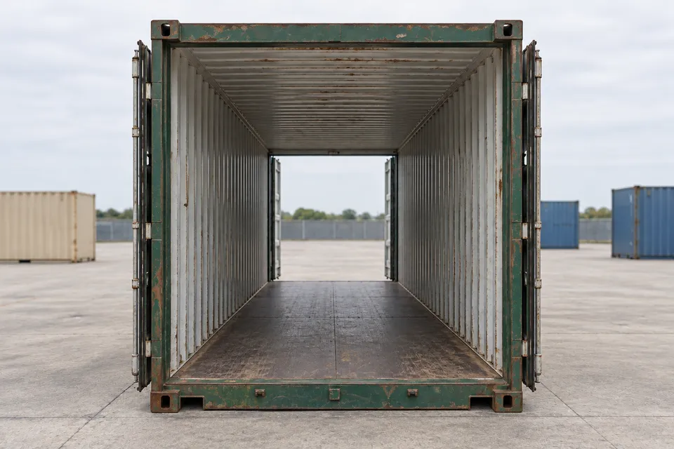 Container 20 pieds Double porte · Occasion · dernier voyage · Vert. Visuel pour cette configuration. Le fournisseur confirmera l’exemplaire, son état réel et ses équipements.