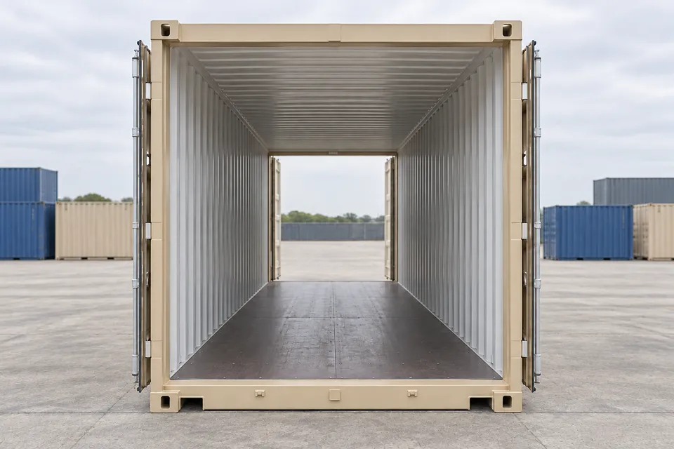 Container 20 piedi Doppia porta · Nuovo · primo viaggio · Beige. Immagine per questa configurazione. Il fornitore confermerà l’unità, le condizioni reali e le dotazioni.