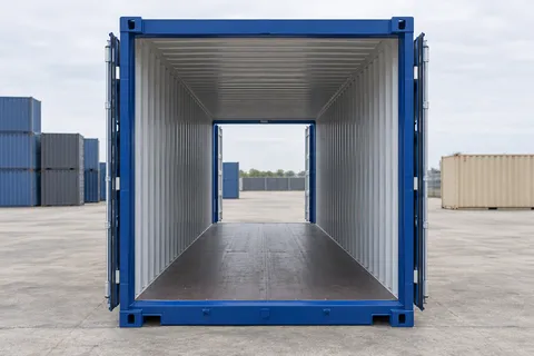 Container 20 pieds Double porte · Neuf · premier voyage · Bleu. Visuel pour cette configuration. Le fournisseur confirmera l’exemplaire, son état réel et ses équipements.