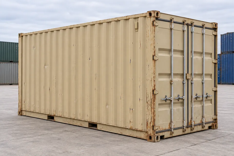 Container 20 pieds High Cube · Occasion · bon état · Beige. Visuel pour cette configuration. Le fournisseur confirmera l’exemplaire, son état réel et ses équipements.