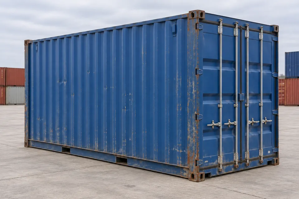 Container 20 voet High Cube · Gebruikt · goede staat · Blauw. Afbeelding van deze configuratie. De leverancier bevestigt het exemplaar, de werkelijke staat en de uitrusting.