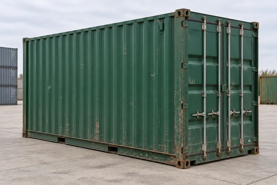 Container 20 voet High Cube · Gebruikt · goede staat · Groen. Afbeelding van deze configuratie. De leverancier bevestigt het exemplaar, de werkelijke staat en de uitrusting.