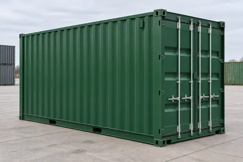 Container 20 pieds High Cube · Neuf · premier voyage · Vert. Visuel pour cette configuration. Le fournisseur confirmera l’exemplaire, son état réel et ses équipements.