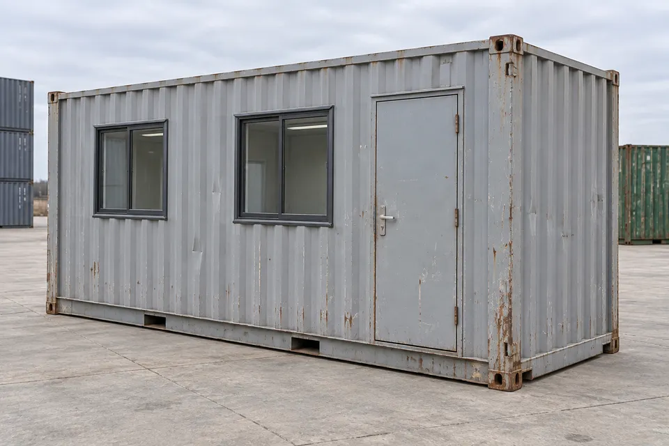 Container 20 pieds Bureau · Occasion · bon état · Gris. Visuel pour cette configuration. Le fournisseur confirmera l’exemplaire, son état réel et ses équipements.