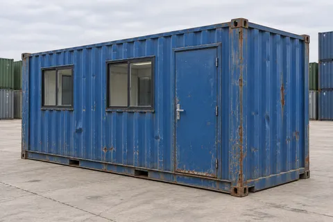 Container 20 pieds Bureau · Occasion · dernier voyage · Bleu. Visuel pour cette configuration. Le fournisseur confirmera l’exemplaire, son état réel et ses équipements.