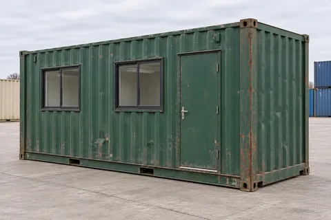 Container 20 pieds Bureau · Occasion · dernier voyage · Vert. Visuel pour cette configuration. Le fournisseur confirmera l’exemplaire, son état réel et ses équipements.