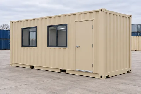 Container 20 pieds Bureau · Neuf · premier voyage · Beige. Visuel pour cette configuration. Le fournisseur confirmera l’exemplaire, son état réel et ses équipements.