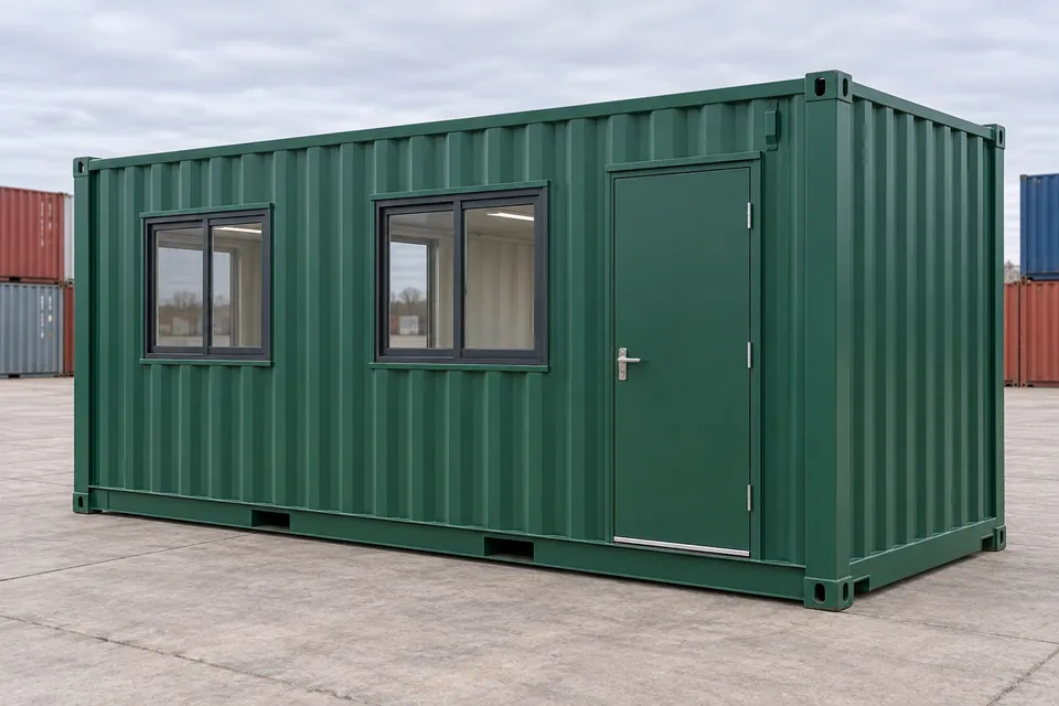 Container 20 ft Office · New · one trip · Green. Image of this configuration. The supplier will confirm the actual unit, its condition and equipment.