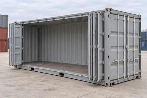 Container 20 pieds Ouverture latérale · Occasion · très bon état · Gris. Visuel pour cette configuration. Le fournisseur confirmera l’exemplaire, son état réel et ses équipements.