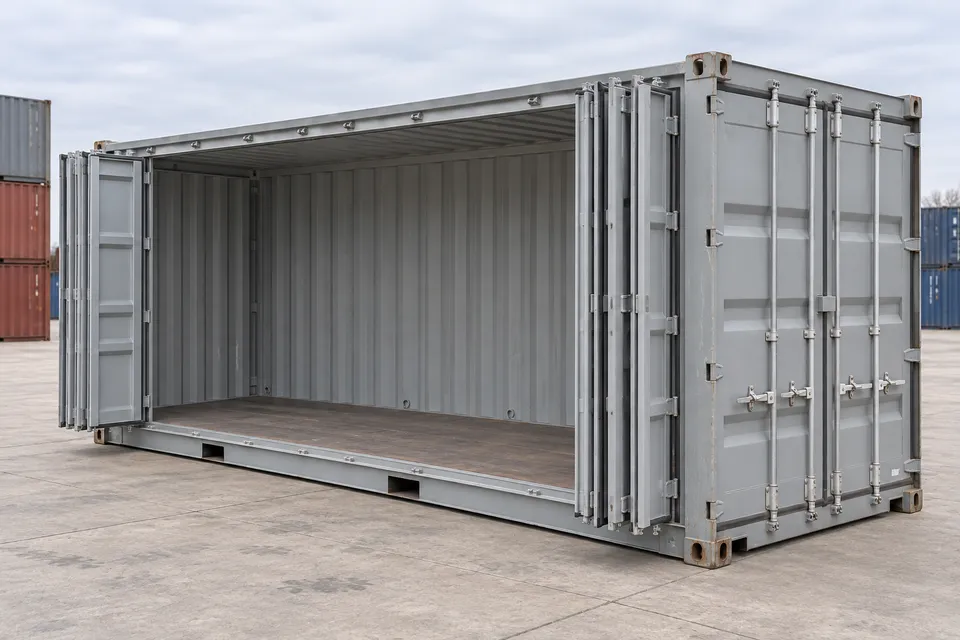 Container 20 ft Open Side · Used · excellent condition · Grey. Image of this configuration. The supplier will confirm the actual unit, its condition and equipment.