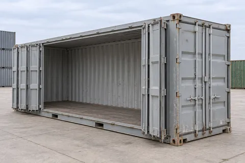 Container 20 pieds Ouverture latérale · Occasion · bon état · Gris. Visuel pour cette configuration. Le fournisseur confirmera l’exemplaire, son état réel et ses équipements.