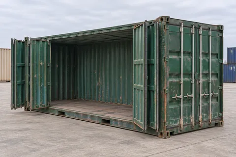 Container 20 pieds Ouverture latérale · Occasion · dernier voyage · Vert. Visuel pour cette configuration. Le fournisseur confirmera l’exemplaire, son état réel et ses équipements.