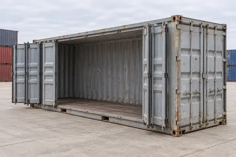 Container 20 pieds Ouverture latérale · Occasion · dernier voyage · Gris. Visuel pour cette configuration. Le fournisseur confirmera l’exemplaire, son état réel et ses équipements.