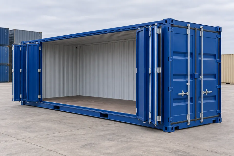 Container 20 piedi Apertura laterale · Nuovo · primo viaggio · Blu. Immagine per questa configurazione. Il fornitore confermerà l’unità, le condizioni reali e le dotazioni.