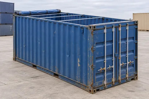 Container 20 pieds Open Top · Occasion · bon état · Bleu. Visuel pour cette configuration. Le fournisseur confirmera l’exemplaire, son état réel et ses équipements.