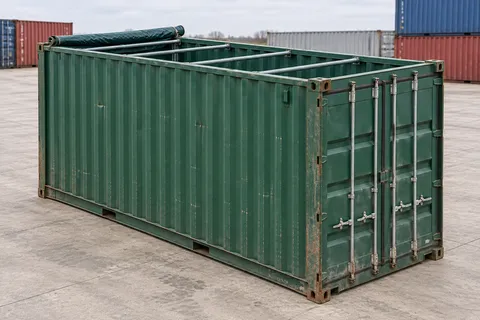 Container 20 pieds Open Top · Occasion · bon état · Vert. Visuel pour cette configuration. Le fournisseur confirmera l’exemplaire, son état réel et ses équipements.