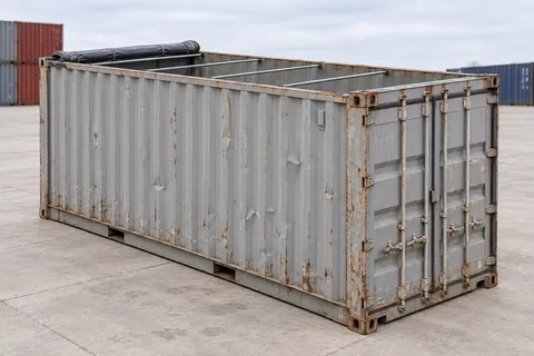 Container 20 pieds Open Top · Occasion · dernier voyage · Gris. Visuel pour cette configuration. Le fournisseur confirmera l’exemplaire, son état réel et ses équipements.