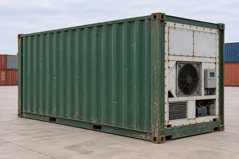 Container 20 pieds Frigorifique · Occasion · bon état · Vert. Visuel pour cette configuration. Le fournisseur confirmera l’exemplaire, son état réel et ses équipements.