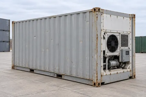 Container 20 pieds Frigorifique · Occasion · bon état · Gris. Visuel pour cette configuration. Le fournisseur confirmera l’exemplaire, son état réel et ses équipements.