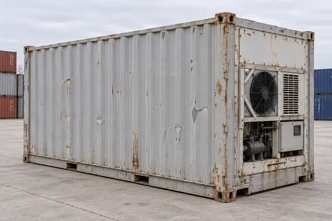 Container 20 pieds Frigorifique · Occasion · dernier voyage · Gris. Visuel pour cette configuration. Le fournisseur confirmera l’exemplaire, son état réel et ses équipements.