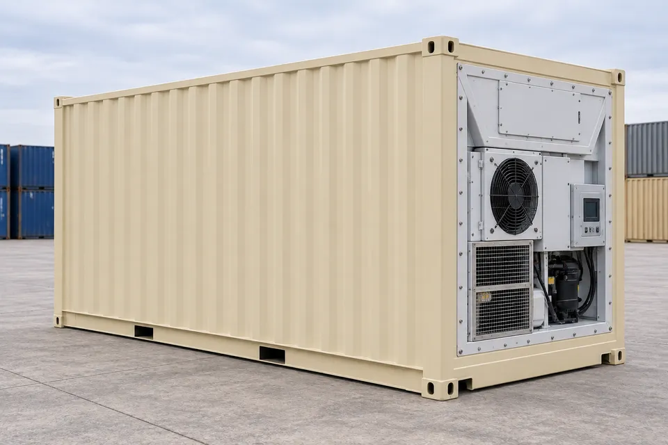 Container 20 voet Koelcontainer · Nieuw · één reis · Beige. Afbeelding van deze configuratie. De leverancier bevestigt het exemplaar, de werkelijke staat en de uitrusting.