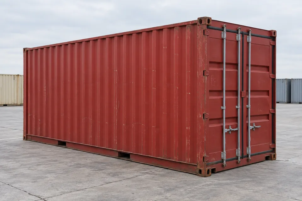 Container 20 pieds Standard · Occasion · très bon état · Rouge. Visuel pour cette configuration. Le fournisseur confirmera l’exemplaire, son état réel et ses équipements.
