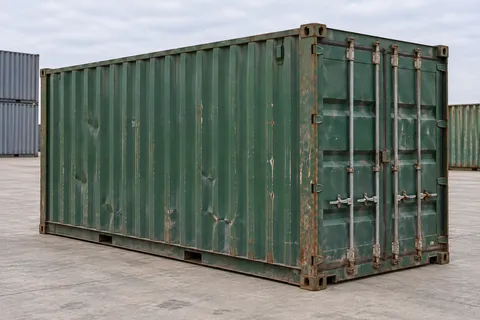Container 20 pieds Standard · Occasion · dernier voyage · Vert. Visuel pour cette configuration. Le fournisseur confirmera l’exemplaire, son état réel et ses équipements.