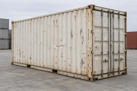 Container 20 pieds Standard · Occasion · dernier voyage · Blanc. Visuel pour cette configuration. Le fournisseur confirmera l’exemplaire, son état réel et ses équipements.