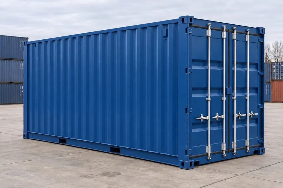 Container 20 ft Standard · New · one trip · Blue. Image of this configuration. The supplier will confirm the actual unit, its condition and equipment.