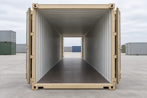 Container 40 pieds Double porte · Occasion · très bon état · Beige. Visuel pour cette configuration. Le fournisseur confirmera l’exemplaire, son état réel et ses équipements.