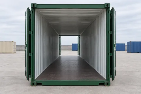Container 40 pieds Double porte · Occasion · très bon état · Vert. Visuel pour cette configuration. Le fournisseur confirmera l’exemplaire, son état réel et ses équipements.