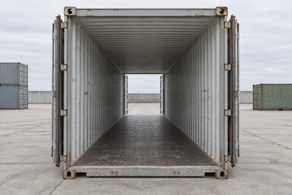 Container 40 ft Double Door · Brugt · god stand · Grå. Billede af denne konfiguration. Leverandøren bekræfter den faktiske enhed, dens tilstand og udstyr.