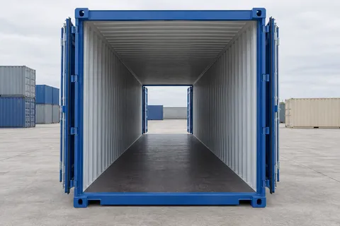 Container 40 pieds Double porte · Neuf · premier voyage · Bleu. Visuel pour cette configuration. Le fournisseur confirmera l’exemplaire, son état réel et ses équipements.