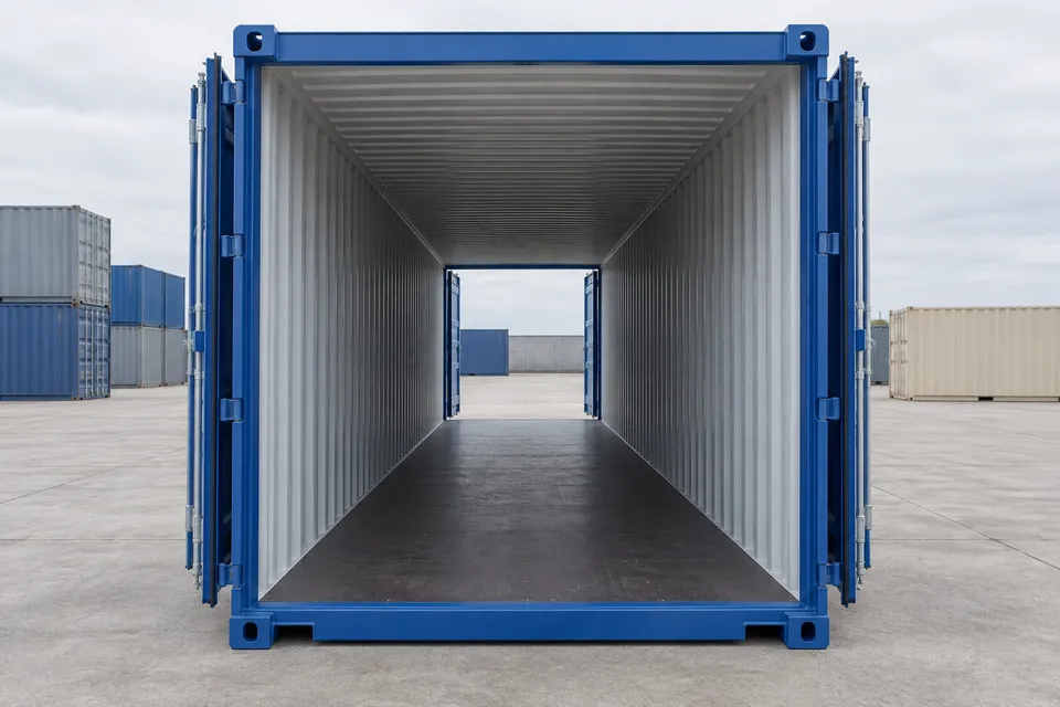 Container 40 piedi Doppia porta · Nuovo · primo viaggio · Blu. Immagine per questa configurazione. Il fornitore confermerà l’unità, le condizioni reali e le dotazioni.