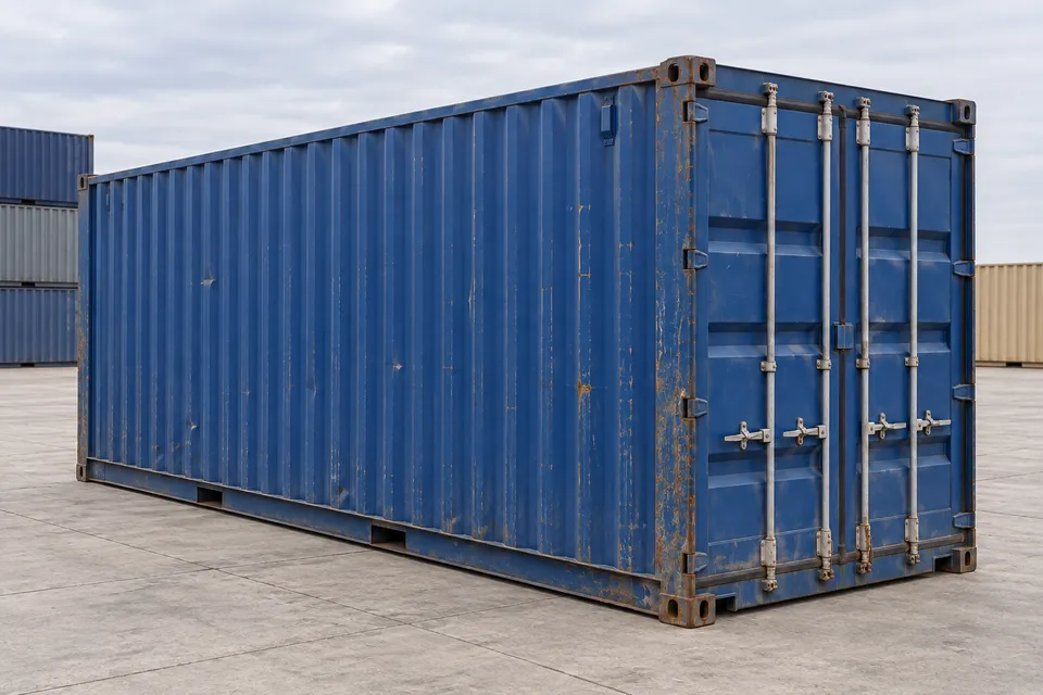 Container 40 pieds High Cube · Occasion · bon état · Bleu. Visuel pour cette configuration. Le fournisseur confirmera l’exemplaire, son état réel et ses équipements.