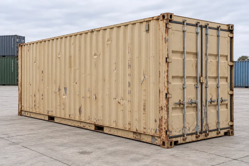 Container 40 ft High Cube · Brugt · sidste sørejse · Beige. Billede af denne konfiguration. Leverandøren bekræfter den faktiske enhed, dens tilstand og udstyr.