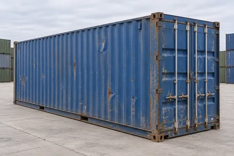 Container 40 pieds High Cube · Occasion · dernier voyage · Bleu. Visuel pour cette configuration. Le fournisseur confirmera l’exemplaire, son état réel et ses équipements.