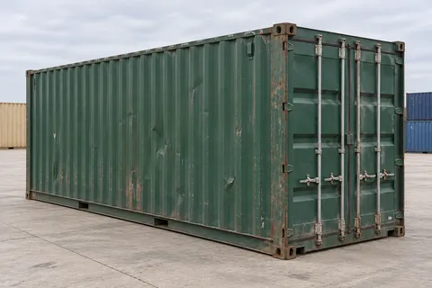 Container 40 pieds High Cube · Occasion · dernier voyage · Vert. Visuel pour cette configuration. Le fournisseur confirmera l’exemplaire, son état réel et ses équipements.