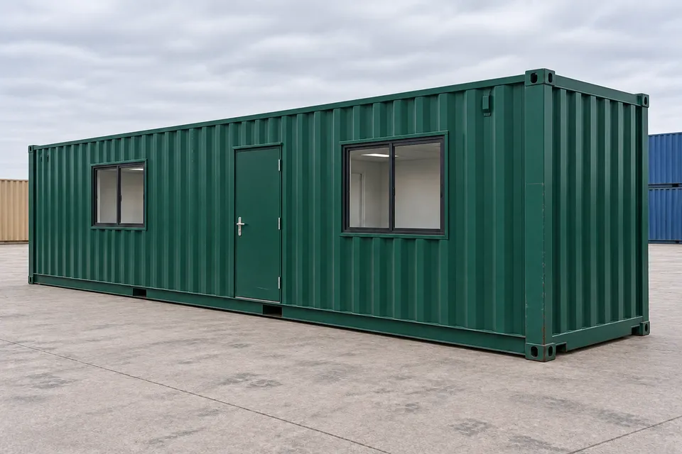 Container 40 pieds Bureau · Occasion · très bon état · Vert. Visuel pour cette configuration. Le fournisseur confirmera l’exemplaire, son état réel et ses équipements.