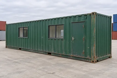 Container 40 pieds Bureau · Occasion · bon état · Vert. Visuel pour cette configuration. Le fournisseur confirmera l’exemplaire, son état réel et ses équipements.