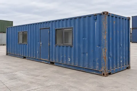 Container 40 pieds Bureau · Occasion · dernier voyage · Bleu. Visuel pour cette configuration. Le fournisseur confirmera l’exemplaire, son état réel et ses équipements.